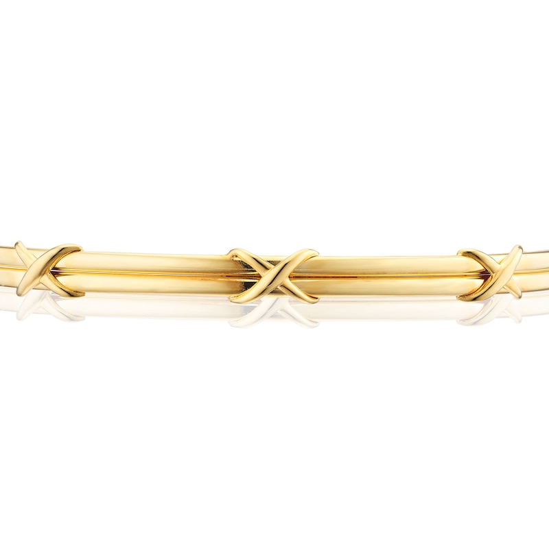 Main Image 2 of 9ct Yellow Gold Kiss Open Bangle