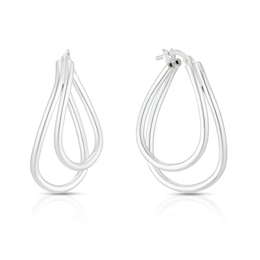Sterling Silver Double Hoop Earrings