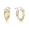 Thumbnail Image 1 of Sterling Silver & Yellow Gold Plated Interlocked Double Hoop Earrings