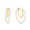 Thumbnail Image 1 of Sterling Silver & Yellow Gold Plated Inset Double Hoop Earrings