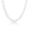Thumbnail Image 1 of Sterling Silver Three Strand Paperclip Chain 16+2"