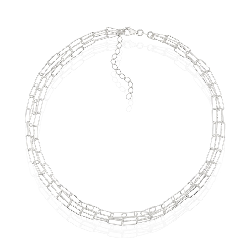 Main Image 2 of Sterling Silver Three Strand Paperclip Chain 16+2"