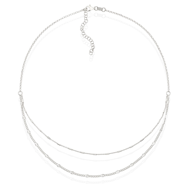 Main Image 2 of Sterling Silver Double Strand Chain 16+2"