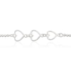 Thumbnail Image 2 of Sterling Silver Beaded Heart Charm Bracelet 7.5"