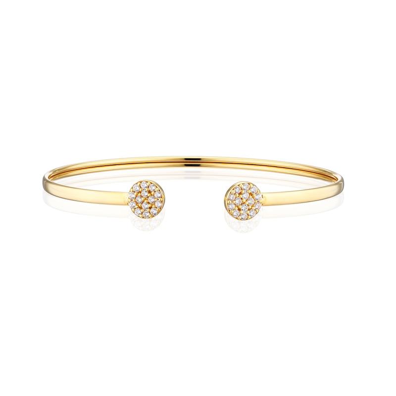 Main Image 1 of 9ct Yellow Gold Cubic Zirconia Open Bangle
