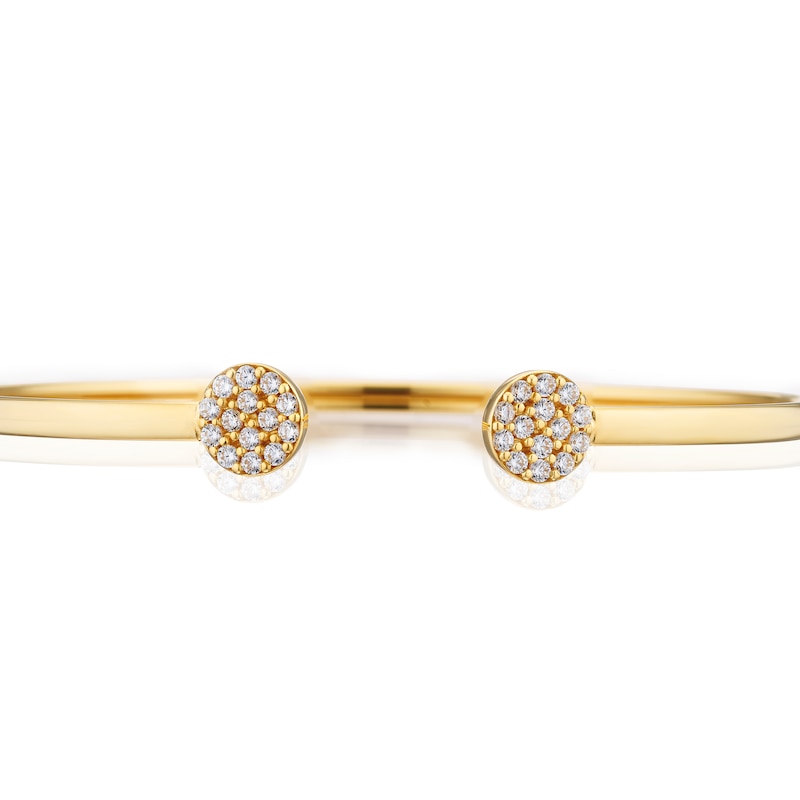 Main Image 2 of 9ct Yellow Gold Cubic Zirconia Open Bangle