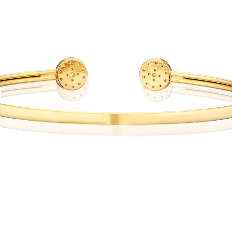 Main Image 3 of 9ct Yellow Gold Cubic Zirconia Open Bangle