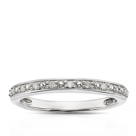 Perfect Fit Sterling Silver with Platinum Plating Diamond Et