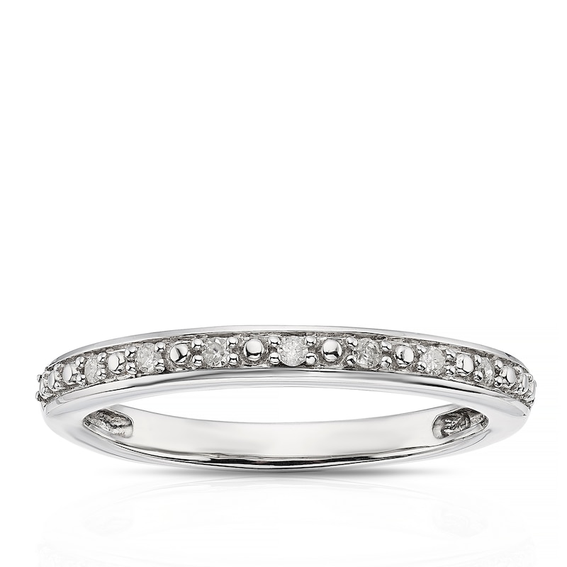 Main Image 1 of Perfect Fit Sterling Silver with Platinum Plating Diamond Eternity Ring