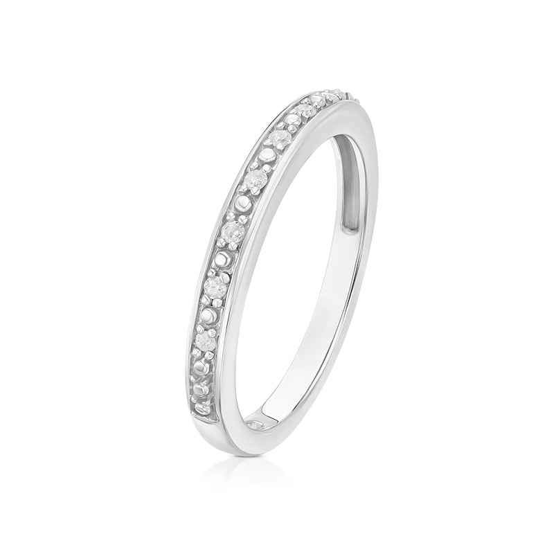 Main Image 2 of Perfect Fit Sterling Silver with Platinum Plating Diamond Eternity Ring