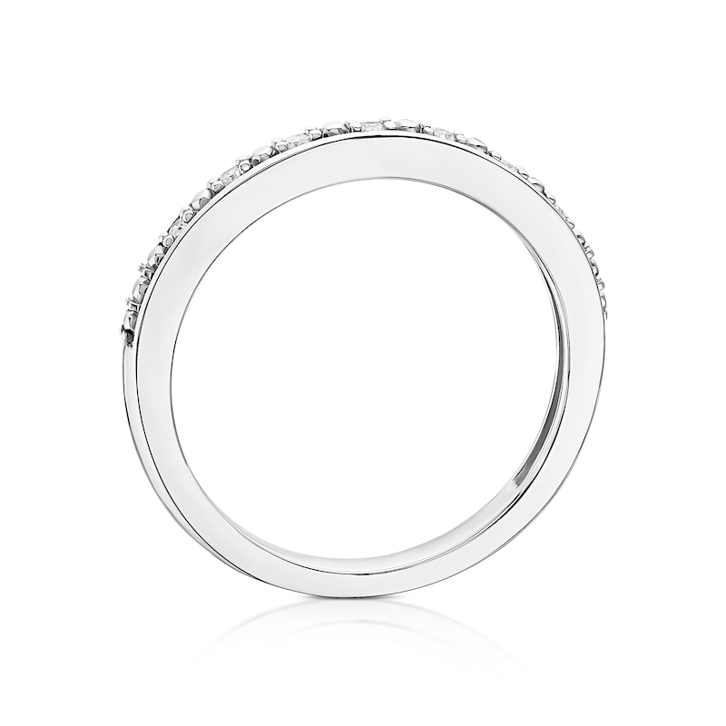 Main Image 3 of Perfect Fit Sterling Silver with Platinum Plating Diamond Eternity Ring