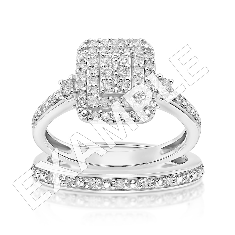 Main Image 4 of Perfect Fit Sterling Silver with Platinum Plating Diamond Eternity Ring