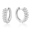 Thumbnail Image 1 of Sterling Silver Two Row 0.12ct Diamond Hoop Earrings