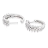 Thumbnail Image 2 of Sterling Silver Two Row 0.12ct Diamond Hoop Earrings