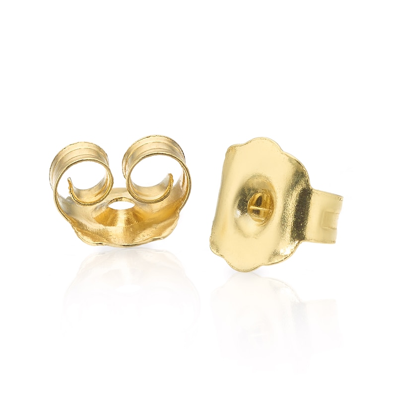 Main Image 2 of 9ct Yellow Gold Diamond & Oval Sapphire Stud Earrings