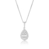 Thumbnail Image 1 of 9ct White Gold Pear Cluster 0.10ct Diamond Pendant