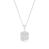 Thumbnail Image 1 of 9ct White Gold Square Cluster 0.10ct Diamond Pendant