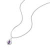 Thumbnail Image 2 of Sterling Silver Diamond & Pear Amethyst Pendant Necklace