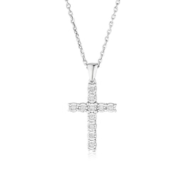 Sterling Silver Diamond Cross Pendant