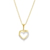 Thumbnail Image 1 of Sterling Silver & 18ct Gold Vermeil Double Heart Diamond Necklace