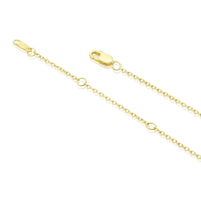 Main Image 3 of Sterling Silver & 18ct Gold Vermeil Double Heart Diamond Necklace