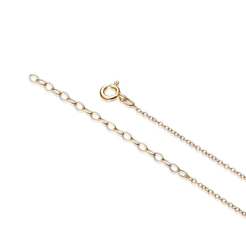 Main Image 3 of 9ct Yellow Gold Diamond & Oval Sapphire Pendant Necklace