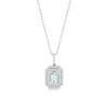 Thumbnail Image 1 of Sterling Silver 0.13ct Diamond & Baguette Aquamarine Pendant