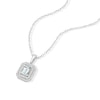 Thumbnail Image 2 of Sterling Silver 0.13ct Diamond & Baguette Aquamarine Pendant