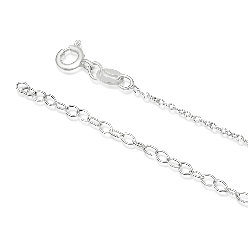 Main Image 3 of Sterling Silver 0.13ct Diamond & Baguette Aquamarine Pendant