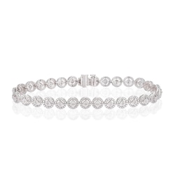 Sterling Silver Round Illusion 0.33ct Diamond Tennis Bracelet