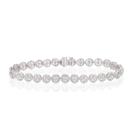 Sterling Silver Round Illusion 0.33ct Diamond Tennis Bracele