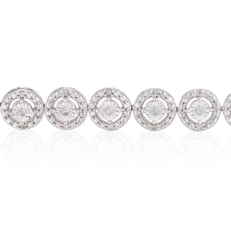 Main Image 2 of Sterling Silver Round Illusion 0.33ct Diamond Tennis Bracelet