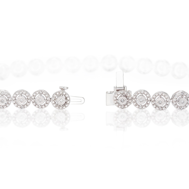 Main Image 3 of Sterling Silver Round Illusion 0.33ct Diamond Tennis Bracelet