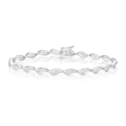 Sterling Silver Twist Style 0.20ct Diamond Bracelet