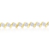 Thumbnail Image 2 of Sterling Silver & 18ct Gold Vermeil Round Twist 0.10ct Diamond Tennis Bracelet