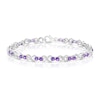 Thumbnail Image 1 of Sterling Silver Diamond & Oval Amethyst Bracelet