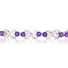 Thumbnail Image 2 of Sterling Silver Diamond & Oval Amethyst Bracelet