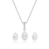 Thumbnail Image 1 of Sterling Silver Pear Diamond Illusion Earrings & Pendant Necklace Set