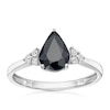 Thumbnail Image 1 of 9ct White Gold Diamond & Pear Sapphire Ring