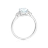 Thumbnail Image 3 of 9ct White Gold Oval Cut Aquamarine & Diamond Ring
