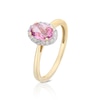 Thumbnail Image 2 of 9ct Yellow Gold 0.12ct Diamond & Oval Pink Topaz Ring