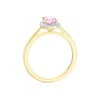 Thumbnail Image 3 of 9ct Yellow Gold 0.12ct Diamond & Oval Pink Topaz Ring