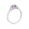 Thumbnail Image 3 of Sterling Silver Cushion Amethyst & 0.10ct Halo Diamond Ring