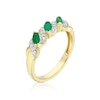 Thumbnail Image 2 of 9ct Yellow Gold Diamond & Marquise Emerald Ring