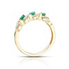 Thumbnail Image 3 of 9ct Yellow Gold Diamond & Marquise Emerald Ring