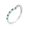 Thumbnail Image 2 of 9ct White Gold 0.10ct Diamond & Round Emerald Eternity Ring