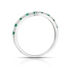 Thumbnail Image 3 of 9ct White Gold 0.10ct Diamond & Round Emerald Eternity Ring