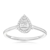 Thumbnail Image 1 of Engagement Ring 9ct White Gold Round & Baguette Pear Cluster 0.10ct Diamond Ring