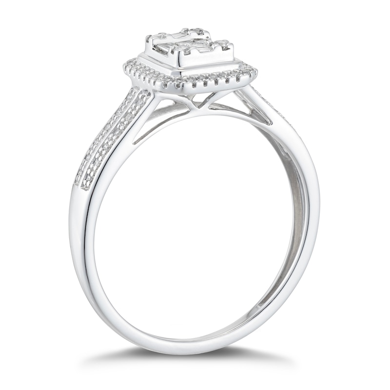 Main Image 2 of 9ct White Gold 0.25ct Diamond Baguette Ring