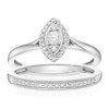 Thumbnail Image 1 of Perfect Fit Sterling Silver 0.20ct Marquise Diamond Bridal Set